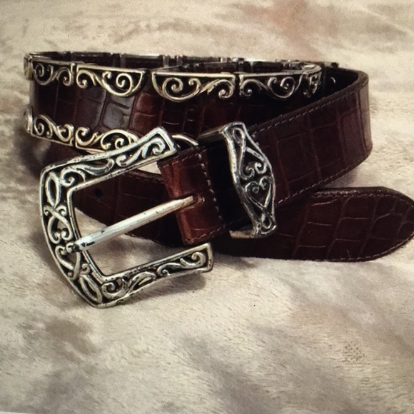 Brighton Accessories - Brighton Belt Leather Metal Scroll Size M
